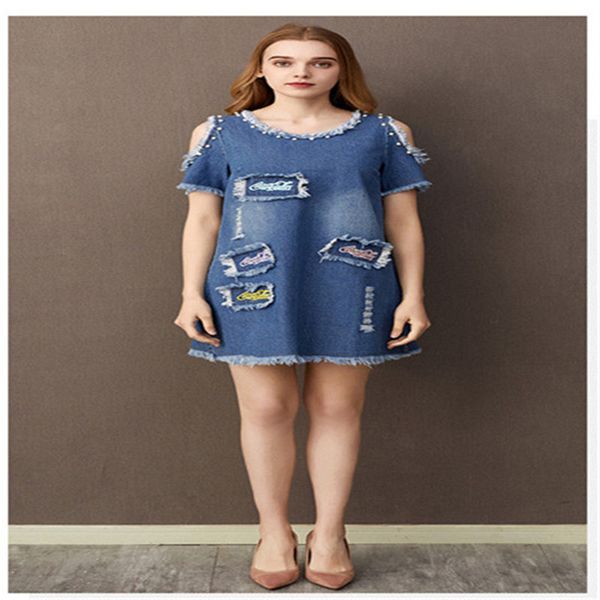 

summer womerns denim dresses fashion hollow out beading letter panelled dresses casual street style female clothing, Black;gray