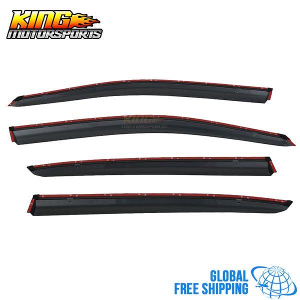 

fits 13-17 sedan polycarbonate window visors w/ chrome trim 4pc set global ing