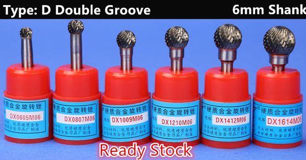 

jrealmer 1pcs round ball 6mm shank tungsten carbide rotary burrs milling cutter rotary tool burr dremel