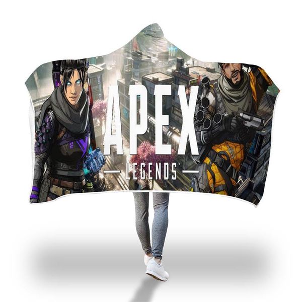 

плюшевые одеяло с капюшоном 3d apex легенды напечатано для взрослых шерпа флис теплая носимого throw одеяло постельные принадлежности диван