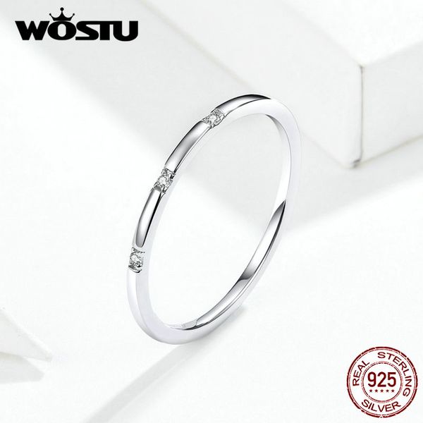 

wostu authentic 925 sterling silver minimalist ring for women delicate wedding rings engagement lover fine jewelry fir591, Golden;silver