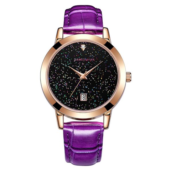 

2019 nieuwe fashion luxury ladies ster dial diamond crystal clock ladies quartz waterdichte multifunctionele clock, Slivery;brown