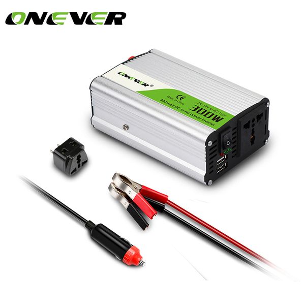 

onever 300w car power inverter 12v 110v inverter 50hz converter 3.1a dual usb charger 12v power socket car socket adapter outlet