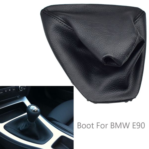 

real leather gear shift lever knob shifter handbrake gaiter boot dust-proof cover fit for e90 e91 e92