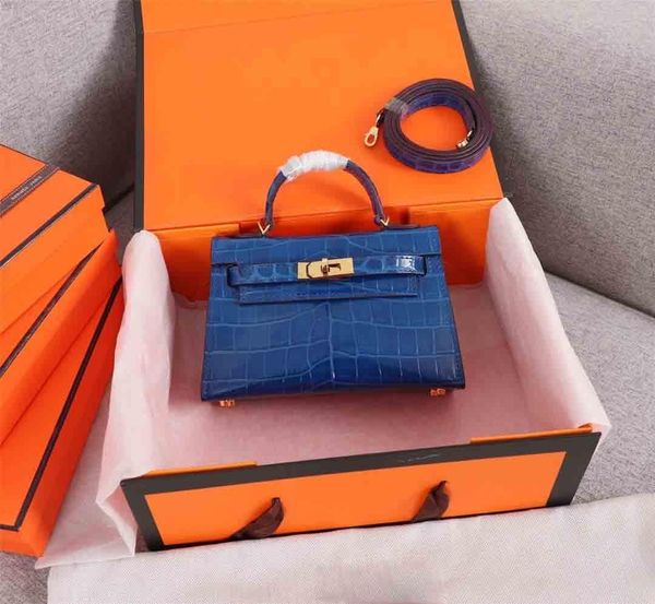 

2020 кожи келли сумка нового tote кошелек плечо мини ремень crossbody сумка из кожи аллигатора сумка женщин 19сма сумка плечи классического