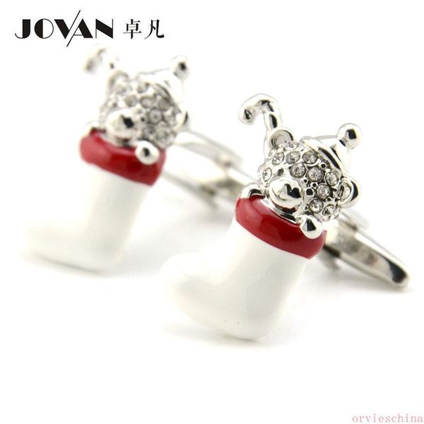 

2020 designer christmas socks with diamond bear cufflinks christmas christmas cufflinks funny men's sleeve stud accessories