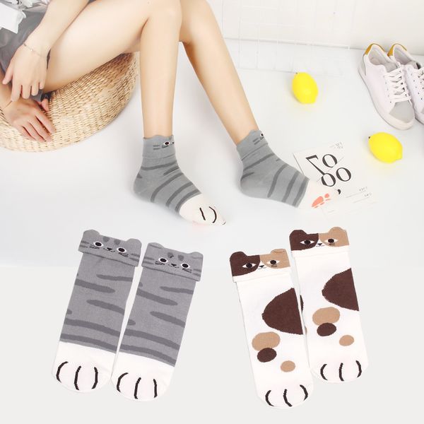 

1/3/5 pairs cartoon cat claw socks anime japan cosplay knitted socks mck99, Black