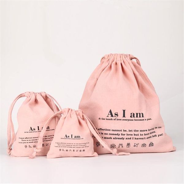 

wholesale washed cotton casual tote resuable cotton drawstring bag packing christmas bag
