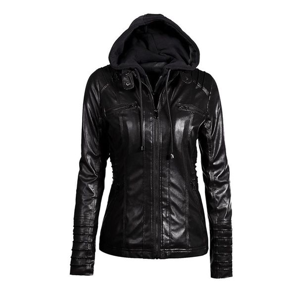 

women jackets gothic casual cool winter warm plus size punk slim hooded zipper pockets female overcoats fashion black coats, Black;brown
