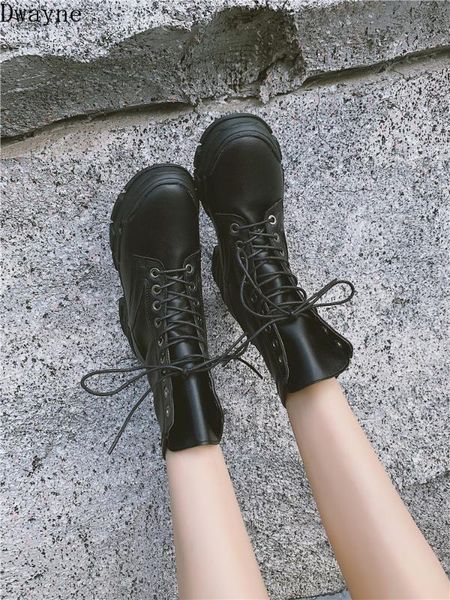 

boots female british wind 2019 autumn new net red high to help breathable wild handsome motorcycle boots, Black