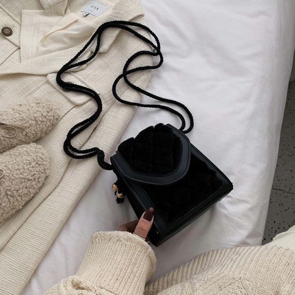 

bags for women 2020 new mini handbags fashion ins super fire messenger bag wallet simple style plush women bag mobile phone