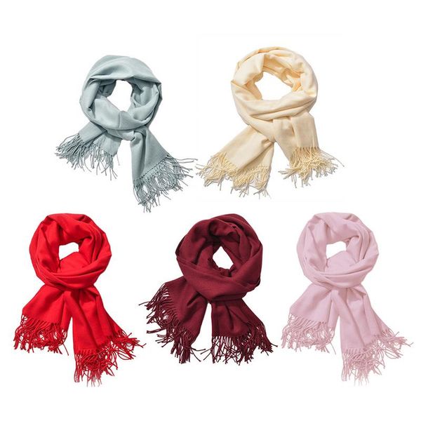 

2019 новая весна осень женщины кашемировый шарф простой сплошной цвет шарф шарфы, Blue;gray