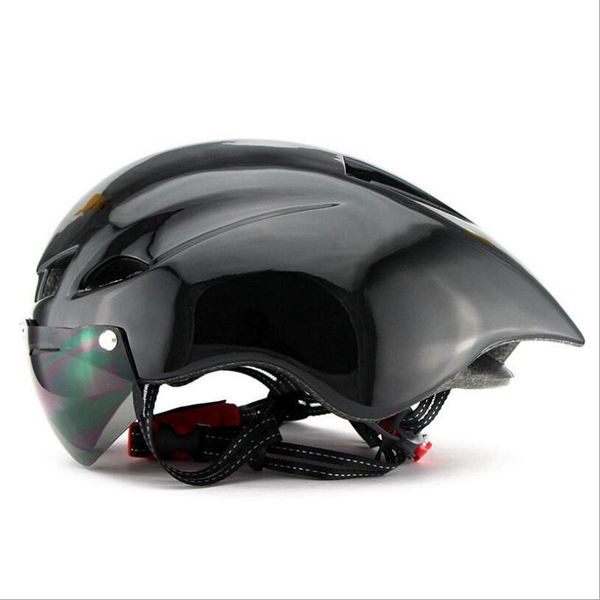 

breathable bicycle helmet with goggles 2019 triathlon lens cycling helmet men&women ultralight mtb mountain road bike