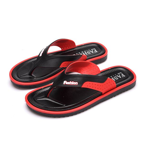 

flip flop men's non slip men's sandals in summer personalized korean clip foot outdoor beach shoes casual slippers men, Black