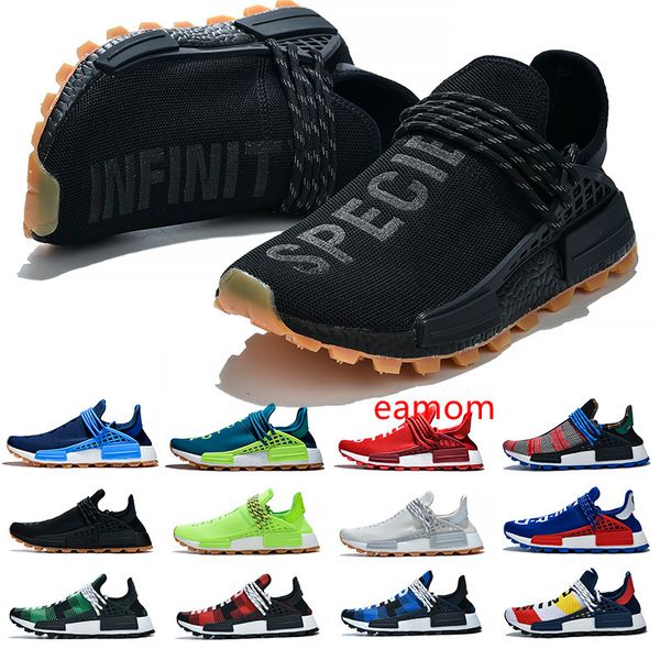 

human race men women running shoes designer pharrell williams hu solarhu know soul creme nerd fashion trainer sport sneaker size 36-47, Black