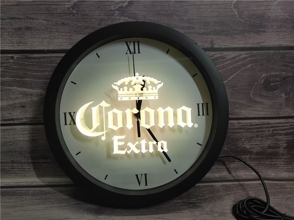 

0e013 corona extra beer bar pub cafe app rgb led neon light signs wall clock