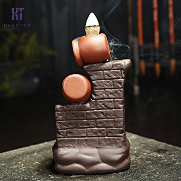 Pentola per bruciatore di fumo di sabbia viola da vaso incensiere da parete porta incenso creativo decorazione domestica G