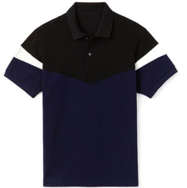 

polos casual teenager summer tees crocodile mens designer polo shirts lapel neck short sleeve striped printed mens, White;black