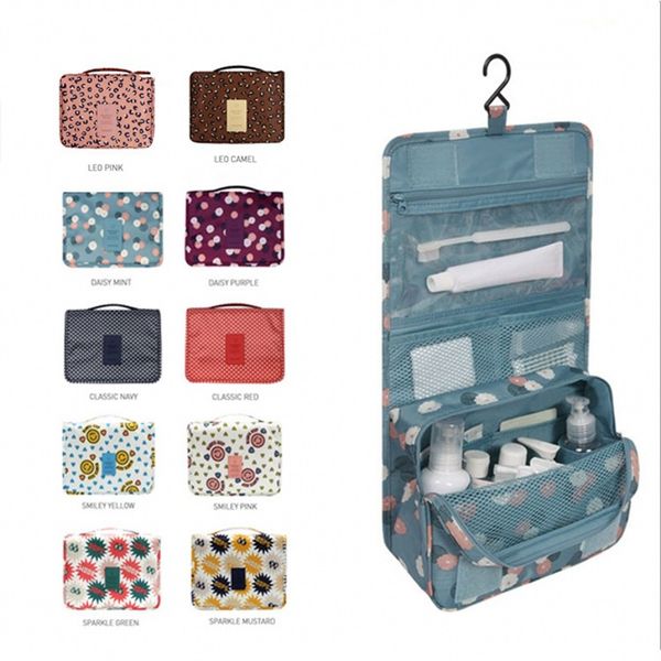 

cosmetic bags organizer portable waterproof hook travel bag hanging toiletry bag wash makeup storage bags 10colors gga1916