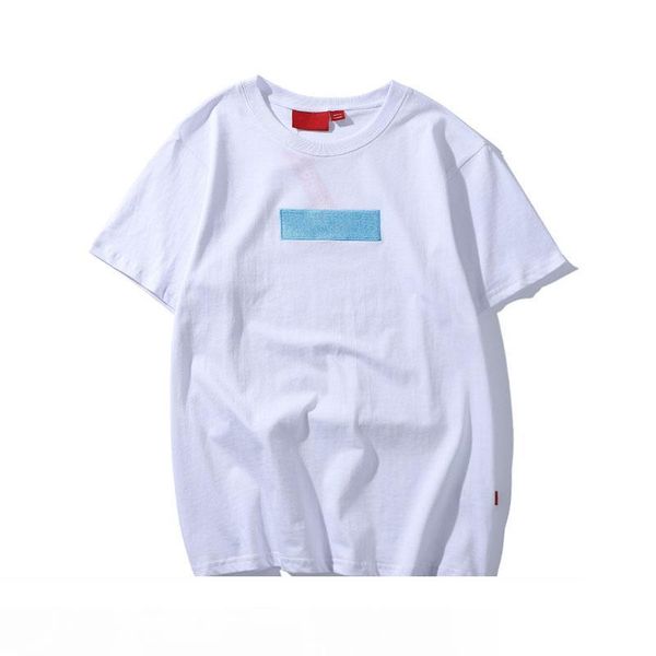 

fashion supply embroidery crew neck t-shirt summer new men women tee hip hop casual t-shirt 5 colors, White;black