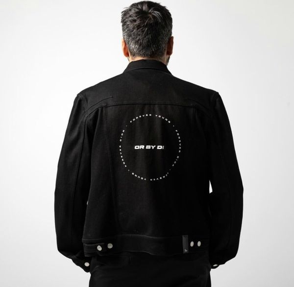 

19ss роскошь ChrisD Европейский джинсовая куртка ретро Уличная мода старый мыть Balck ку