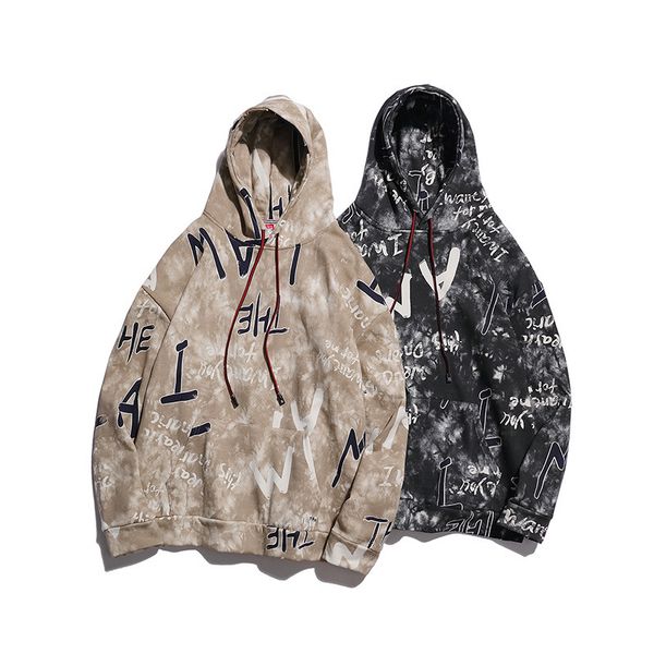 

designer men's hoodies hip hop tide brand women's hoodies letters full printed couple hooded sweater men and women 2colors m-xl whoelsale