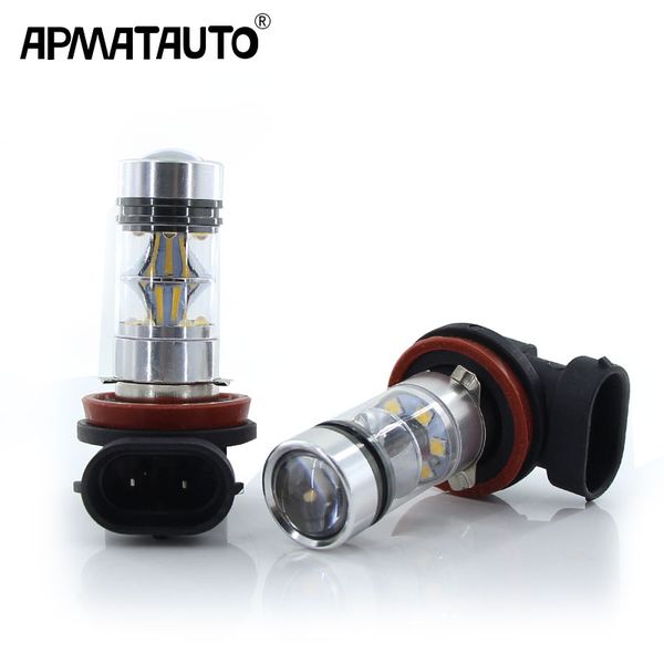 

2pcs h8 h11 canbus for sharp chips 75w white led fog light driving bulb for a3 a4 a5 s5 a6 q5 q7