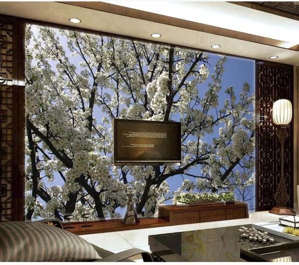 

фото обои для стен белоснежка цветы красные пятна горошек голубое небо тв фон стена