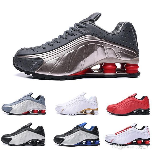 

air mens shox r4 triple black matte metallic silver game royal ture berry racer blue white neymar r4 shoes size 7-12