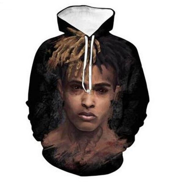 

new fashion sweatshirt men / women 3d hoodies rapper xxxtentacion harajuku style stylish hooded hoodies usa042, Black