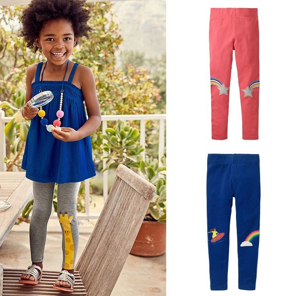 

девочка поножи мультфильм печатные упругие узкие штаны для младенцев детская одежда для девочек повседневные брюки 2-7t 07, Blue