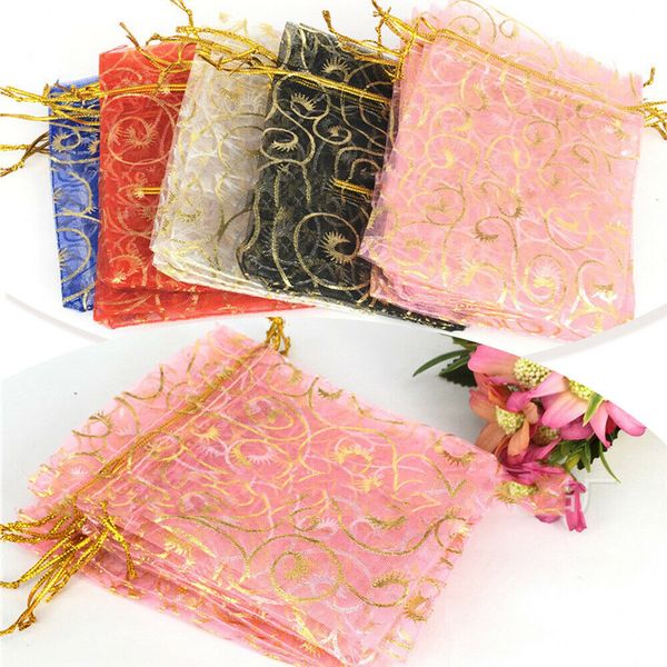 

fashion wedding party organza candy bags favor pouch sheer decor christmas gift bags drawable jewelry packaging