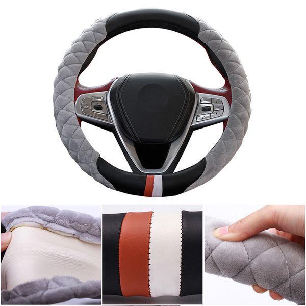 

kongyide car steering wheel cover universal new leather diy car steering wheel cover with needles non-slip dropship mar11