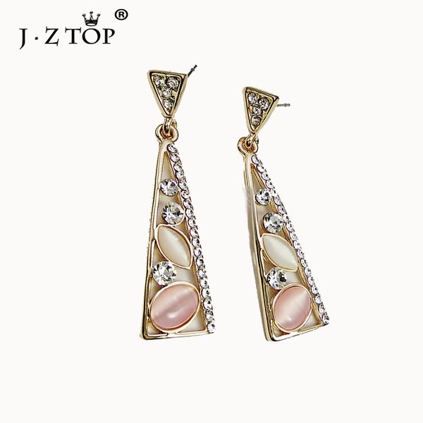

stud geometric triangle openwork crystal earrings multicolor oval opal pendant earring fashion for women 2021 statement, Golden;silver