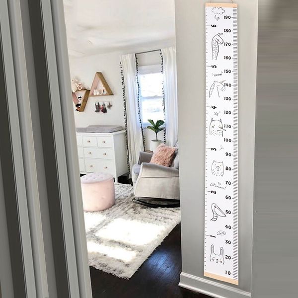 

kids growth baby height measure ruler wall sticker props wooden wall hanging decorative child chart for bedroom home decoration