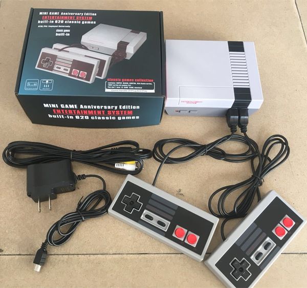 NES 620'si 1 arada Klasik Retro Oyunlar için Sıcak Satış Mini TV Video Oyun Konsolu Eğlence Sistemi Wth Kontrolörleri Perakende Paket Kutusu