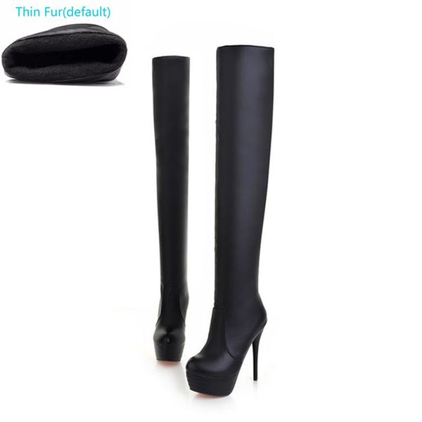 

2019 new high-tube women's boots pedicure over the knee boots high-heeled knight, Black