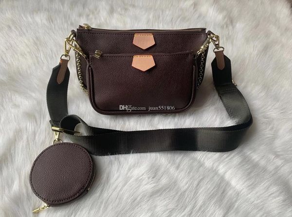 

3 pieces/set favorite multi pochette accessories handbag purse genuine leather l flower shoulder crossbody bag ladies purses