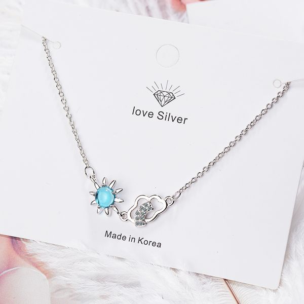 

trendy lady shiny blue crystal zircon weather sun cloud bracelet for women wedding jewelry, Black