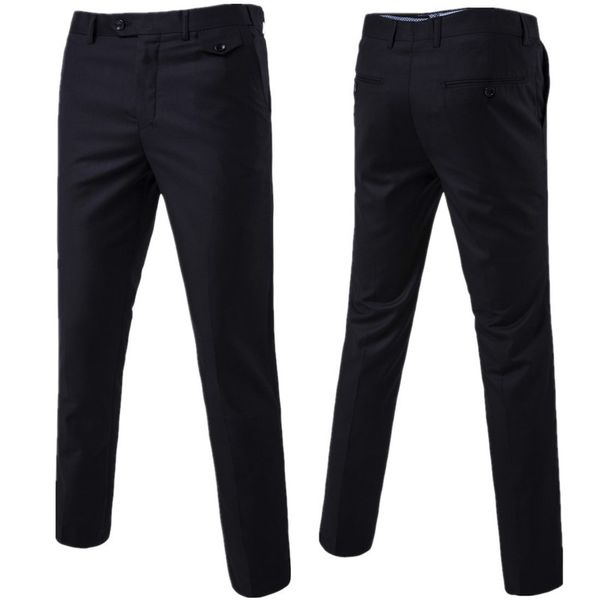

2019 summer business men formal suit pants wedding bridegroom trousers 9 color trousers plus size black 5xl 6xl, White;black
