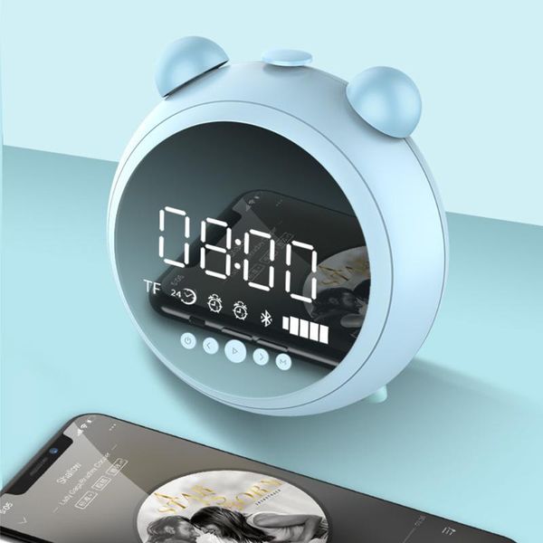 

multi-function led digital alarm clock usb charge night light subwoofer tws stereo bluetooth speaker fm radio hands-calling
