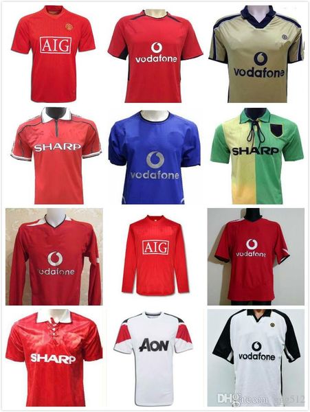 

retro version 2002 united centenary 100 soccer jersey v.nistelrooy football giggs scholes bekham ronaldo 98 99 retro versio soccer jerseys, Black;yellow