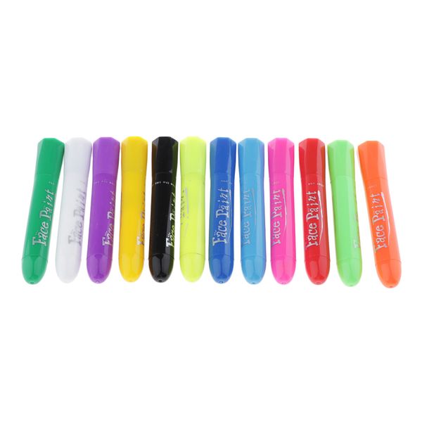 

12pcs glow in the dark paint stick body & face paint stick make up party, Black;red