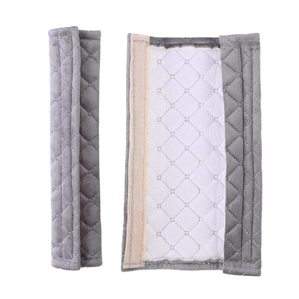 

2 piece car belt pad belt protector seat protector (gray