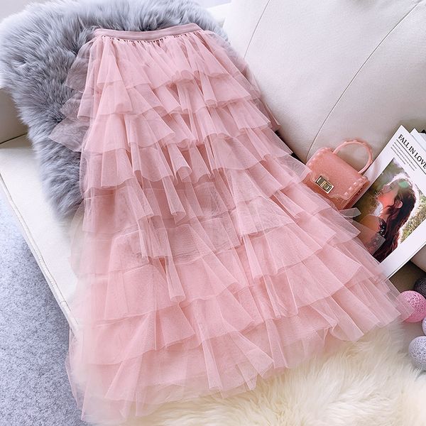 

retro floral print pleated skirts womens 2019 new high waist chiffon midi skirts summer beach swing tulle skirt jupe femme saias, Black