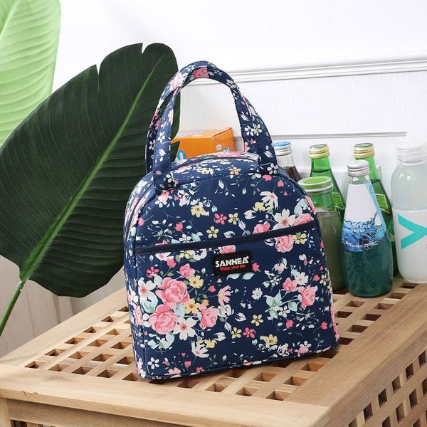 

fashion lunch bags for women peva thermal bag cooler insulated lunch bag outdoor camping picnic tote storage box 9l new, Blue;pink