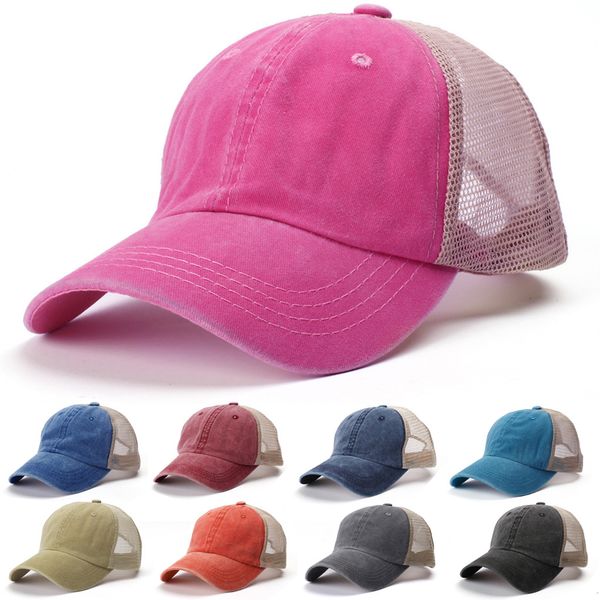 

100% cotton baseball caps snapback hat outdoor cotton embroidered mesh baseball caps adjustable