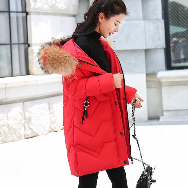 

back season colour hair lead cotton girls long fund down cotton winter cotton-padded jacket tide, Black