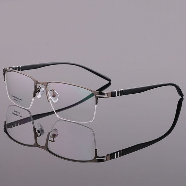 Luxo-eOouoo Design Homens Metal Óculos Ópticos Quadro Semi-Rimless Prescrição Masculina Gafas Miopia Óculos Masculinos Oculos de Grau Masculin