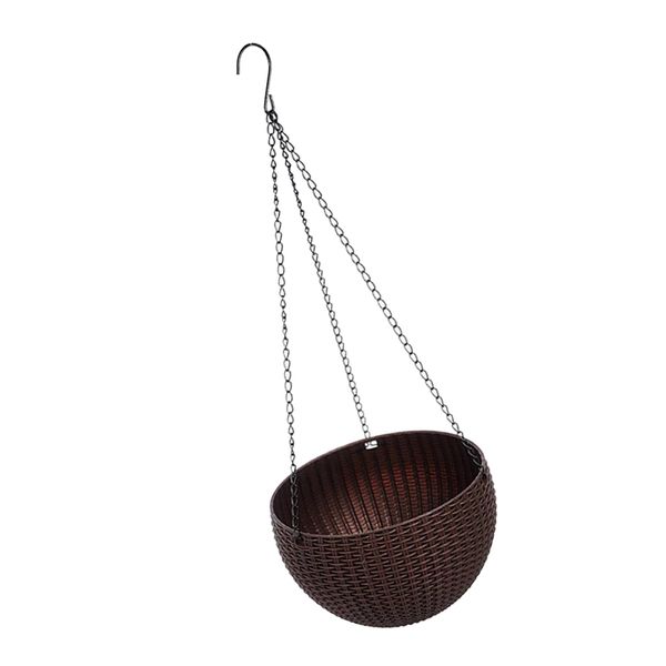

plastic flower pot hanging basket balcony garden plant planter with chain and hook